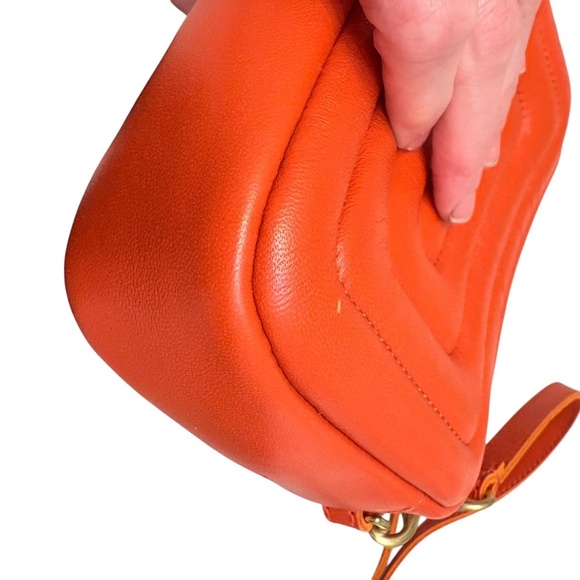 Clare V. Lucy quilted crossbody bag orange leather - Picture 8 of 10